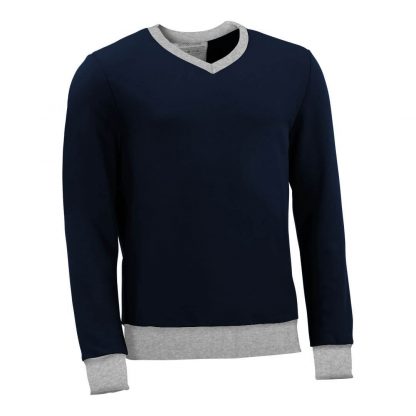 Pullover mit V-Ausschnitt_fairtrade_marineblau_43Q2R3_front