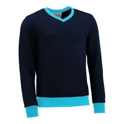 Pullover mit V-Ausschnitt_fairtrade_marineblau_TDKHA2_front