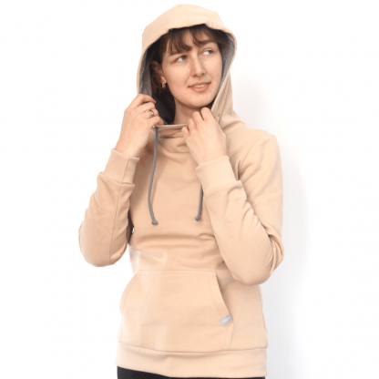 sand_oRV_03 beige hoodie hellbrauner hoodie pullover fair fashion bio baumwolle